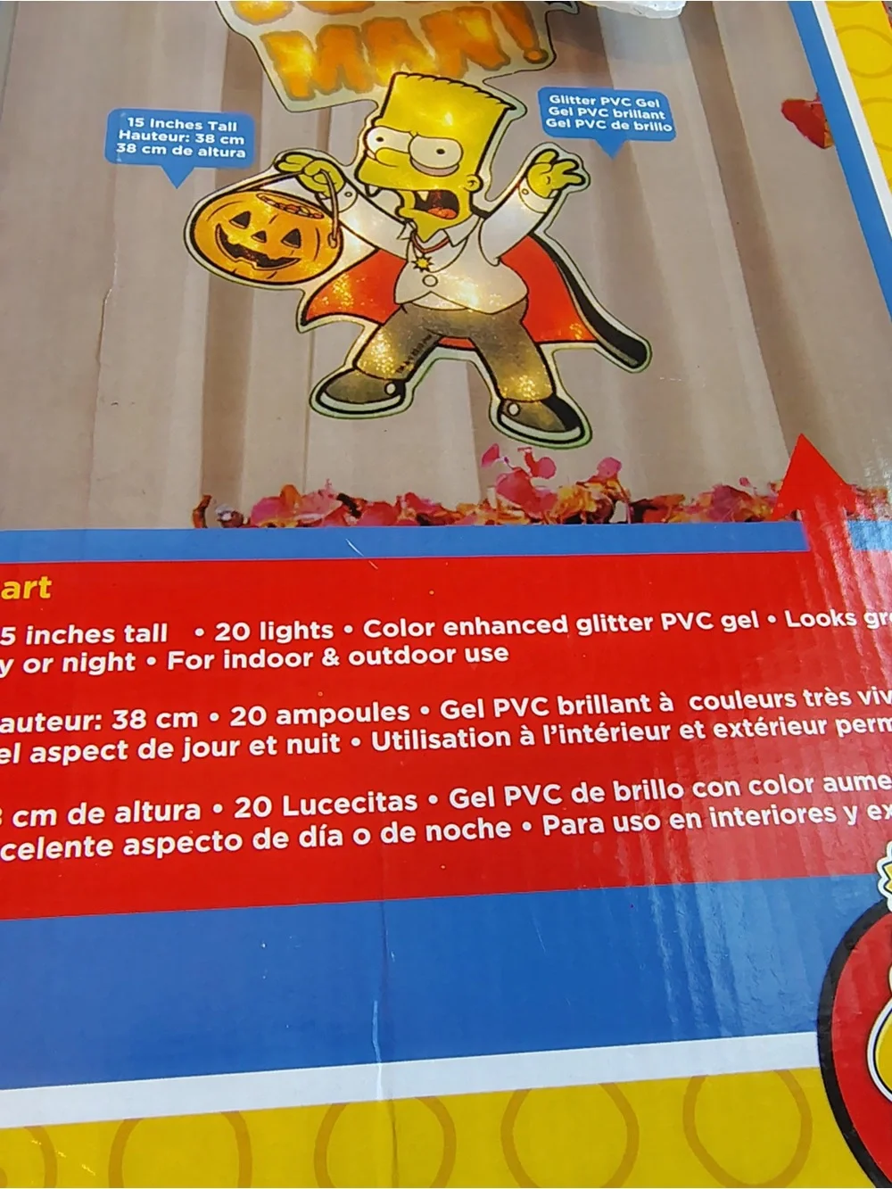 The Simpsons Pre-lit Window Decor Homer Skeleton Bart Vampire Boo Man WORKS